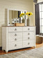 Willowton / Panel Headboard With Mirrored Dresser