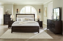 Load image into Gallery viewer, Neymorton Queen Upholstered Panel Bed with Dresser
