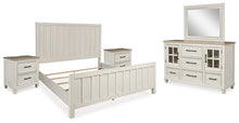 Load image into Gallery viewer, Shaybrock King Panel Bed with Mirrored Dresser and 2 Nightstands

