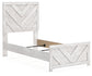 Cayboni Twin Panel Bed with Mirrored Dresser and Nightstand