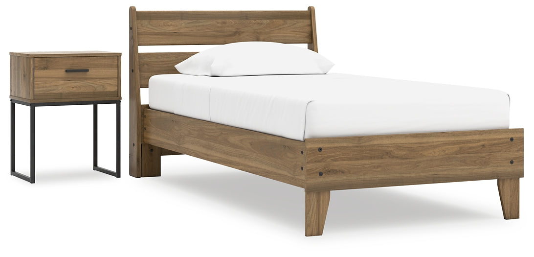 Ashley Express - Deanlow Twin Platform Panel Bed with Nightstand