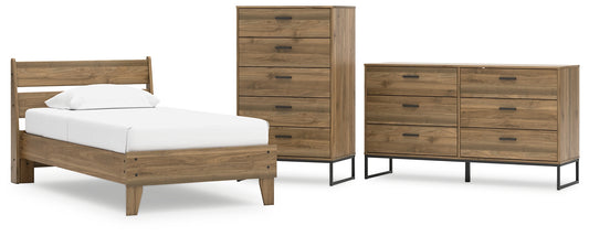 Ashley Express - Deanlow Twin Platform Panel Bed with Dresser and Chest