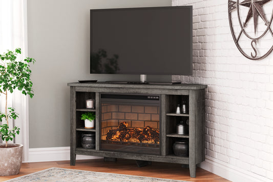 Ashley Express - Arlenbry Corner TV Stand with Electric Fireplace