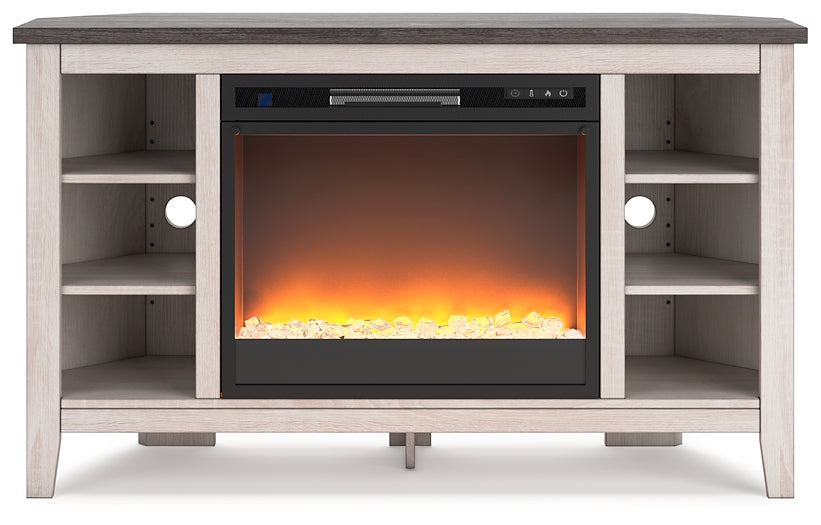 Ashley Express - Dorrinson Corner TV Stand with Electric Fireplace