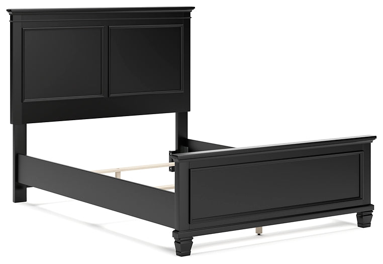 Lanolee Full Panel Bed with Mirrored Dresser, Chest and Nightstand