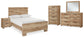 Hyanna Full Panel Bed with Mirrored Dresser, Chest and Nightstand