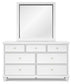 Fortman Full Panel Bed with Mirrored Dresser and Nightstand