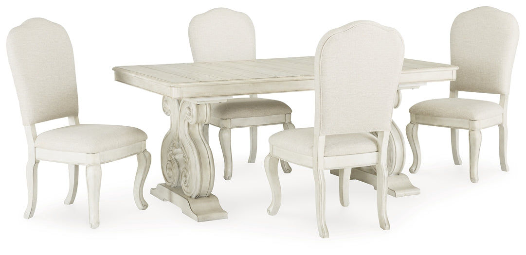 Arlendyne Dining Table and 4 Chairs with Storage